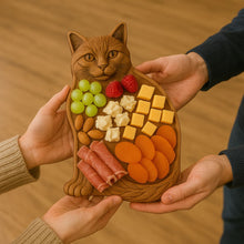 Carica l'immagine nel visualizzatore di Gallery, Piatto da portata in legno a forma di gatto