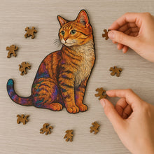 Carica l'immagine nel visualizzatore di Gallery, Puzzle 3D in legno fatto a mano a forma di gatto