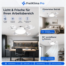 Lade das Bild in den Galerie-Viewer, FreiKlima Pro Klimaventilator 2in1 – 4-Flügel einklappbarer Deckenventilator mit Kühlfunktion, Licht & Fernbedienung