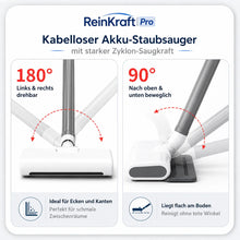 Carica l'immagine nel visualizzatore di Gallery, ReinKraft Pro – Kabelloser 2-in-1 Premium-Akku-Staubsauger starker Zyklon-Saugkraft