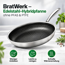 Lade das Bild in den Galerie-Viewer, BratWerk – Edelstahl-Hybridpfanne ohne PFAS & PTFE
