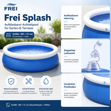 Lade das Bild in den Galerie-Viewer, Frei Splash – Aufblasbarer Aufstellpool für Garten & Terrasse
