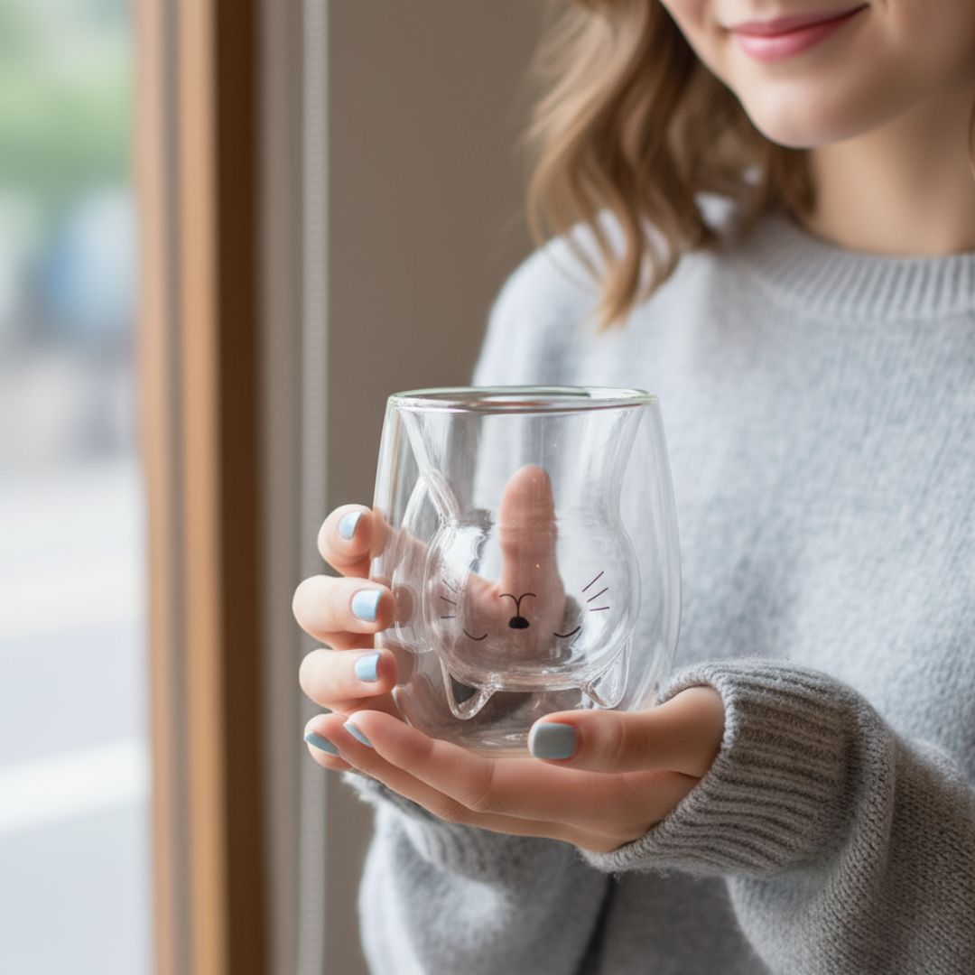 MiauGlas Tasse - Handschonend, stilvoll, katzenlieb