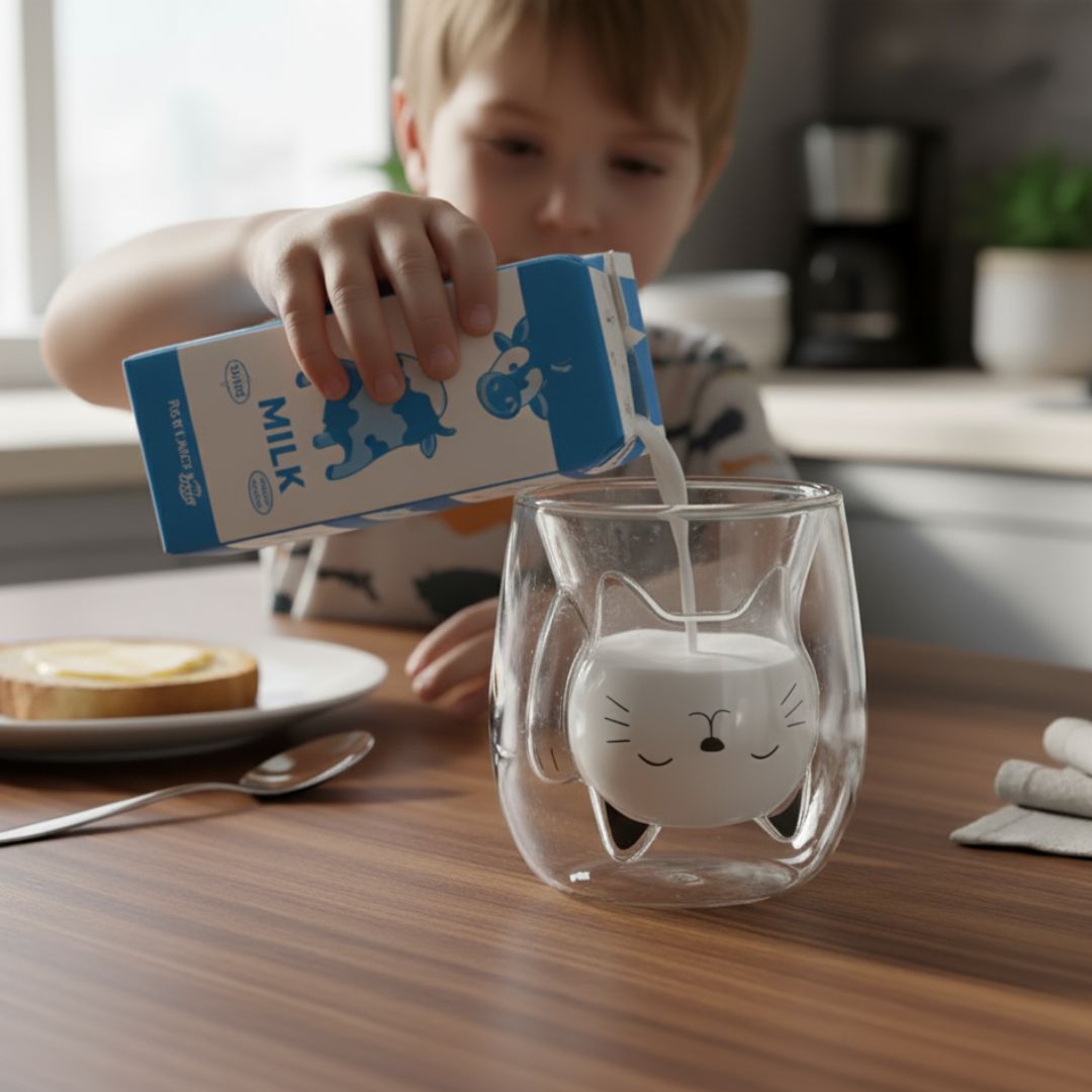 MiauGlas Tasse - Handschonend, stilvoll, katzenlieb