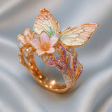 Vintage-Floral-Ring – Goldenes Blütenpoem