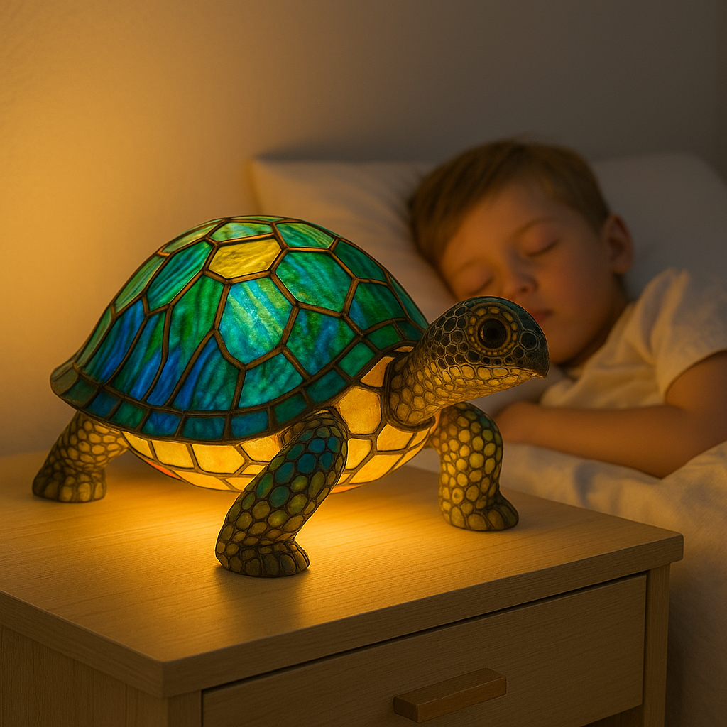LeuchtSchildkröte - handgefertigte Lampe, die Herzen erstrahlen lässt
