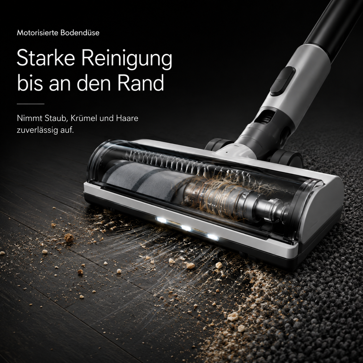 ReinKraft Pro –  Kabelloser 2-in-1 Premium-Akku-Staubsauger starker Zyklon-Saugkraft