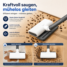 Carica l'immagine nel visualizzatore di Gallery, ReinKraft Pro –  Kabelloser 2-in-1 Premium-Akku-Staubsauger starker Zyklon-Saugkraft
