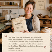 Carica l'immagine nel visualizzatore di Gallery, LaibLiebe – natürlicher Brotbeutel aus echtem Bienenwachs - Brot länger frisch halten