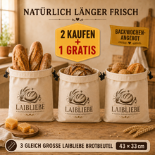 Carica l'immagine nel visualizzatore di Gallery, LaibLiebe – natürlicher Brotbeutel aus echtem Bienenwachs - Brot länger frisch halten