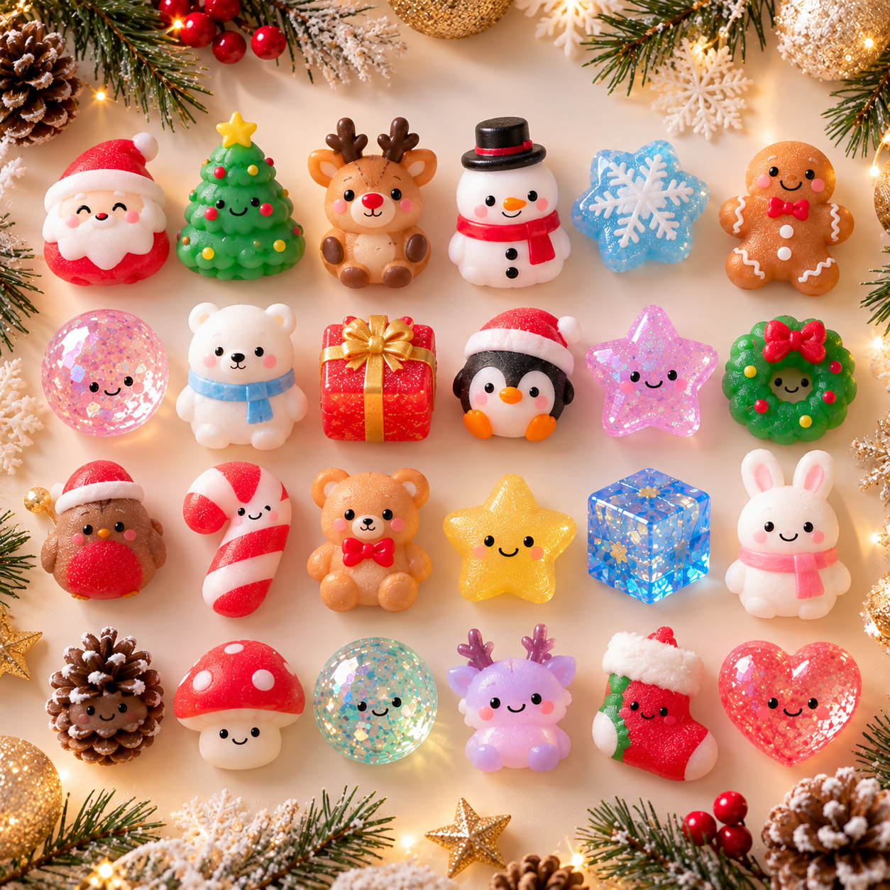 24-Tage Squishy-Überraschung Adventskalender 2026 - Nachhaltiger Spielspaß