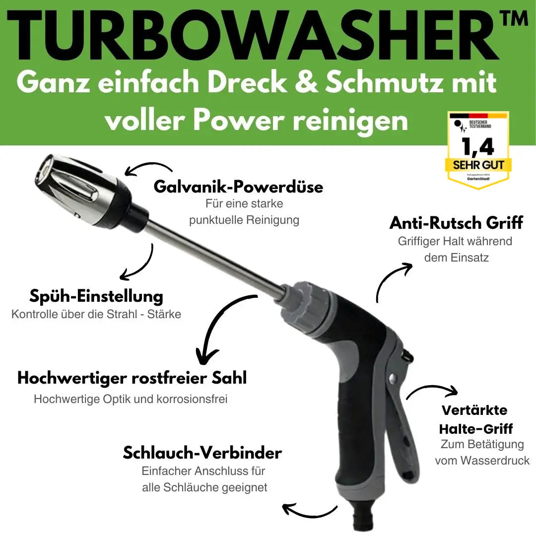 Turbowasher - potente idropulitrice da attaccare ad ogni tubo da giardino