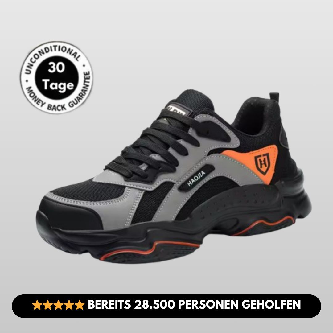 SafeSneak Comfort+ ergonomischer Sicherheitsschuh mit anatomisch geformter Sohle - Zertifiziert nach EN ISO 20345