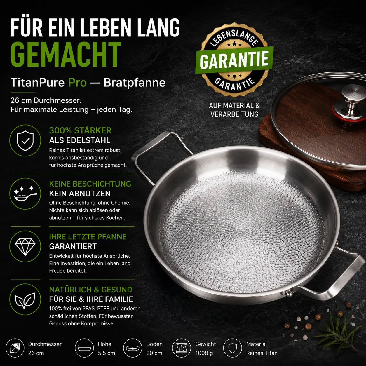 TitanPur Pro – Bratpfanne für Induktion & alle Herdarten