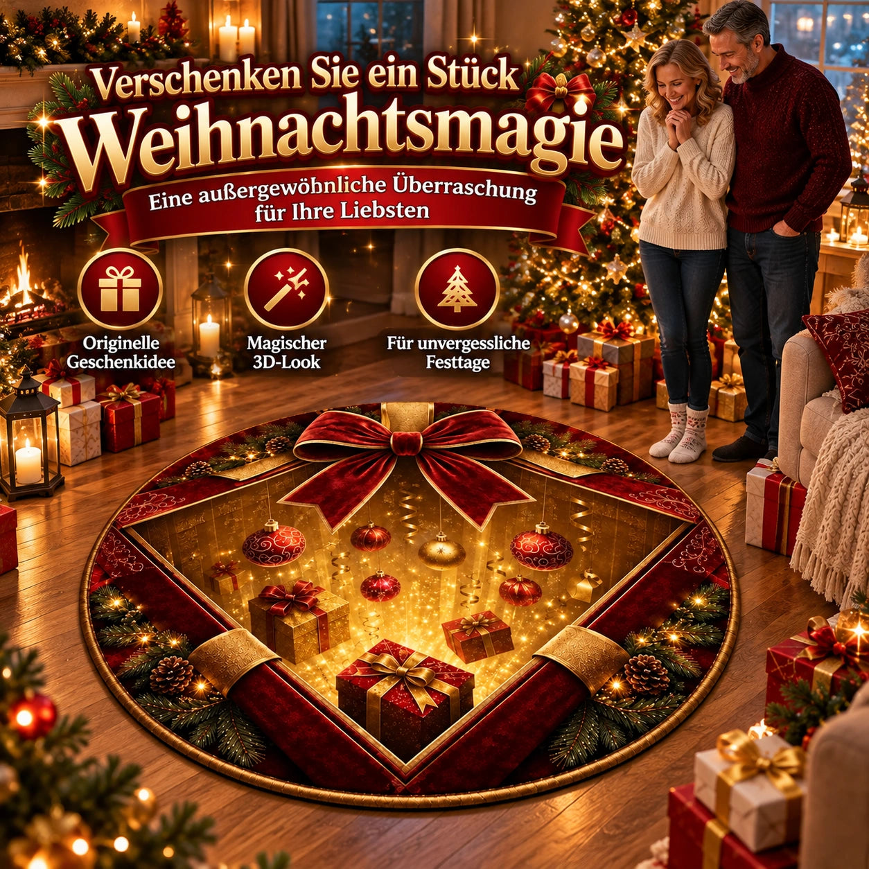 WeihnachtsWunder 3D – magischer Weihnachts-Illusionsteppich