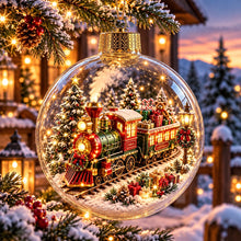 Lade das Bild in den Galerie-Viewer, WinterWunder – leuchtende 3D-Weihnachtskugel mit Miniaturwelt
