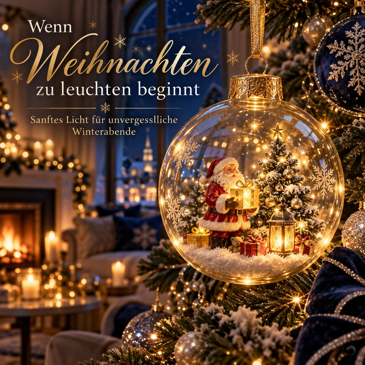 WinterWunder – leuchtende 3D-Weihnachtskugel mit Miniaturwelt