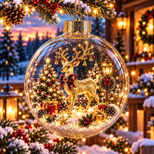 Lade das Bild in den Galerie-Viewer, WinterWunder – leuchtende 3D-Weihnachtskugel mit Miniaturwelt
