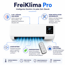 Carica l'immagine nel visualizzatore di Gallery, FreiKlima Pro – Condizionatore portatile e riscaldamento senza installazione | 2-in-1 | Fino a 51 m²
