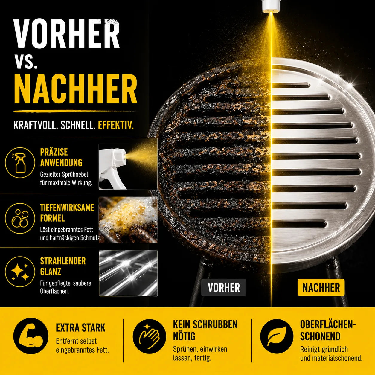GrillBlitz Grillreiniger - Sauberer Grillrost in wenigen Sekunden