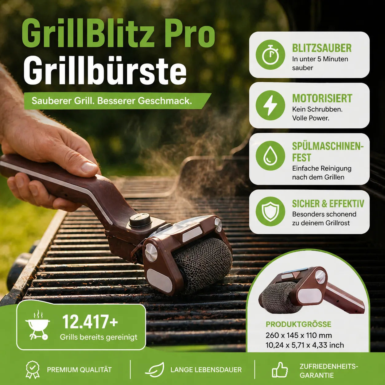 Spazzola per Barbecue GrillBlitz Pro