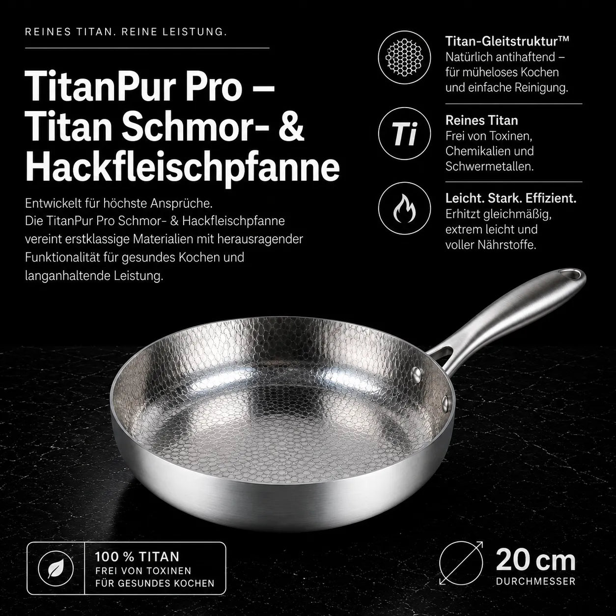 TitanPur Pro Premium Titan Schmor- & Hackfleischpfanne